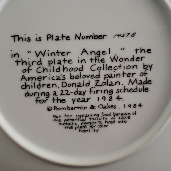 'Winter Angel' Plate # 1457B - Picture 3 of 5
